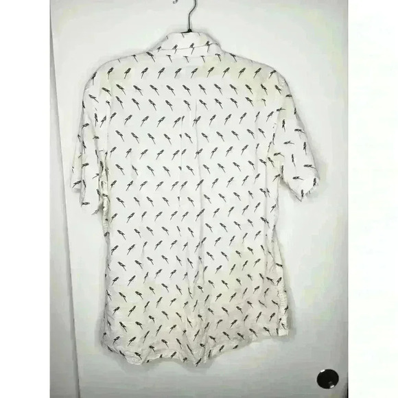 Men's Parakeet/Perico Button Down‎ Short Sleeve Shirt Size Large Linen Blend - Picture 3 of 3